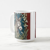 Eleganter Donkey und Lily The Valley Blume Kaffeetasse (Vorderseite Links)