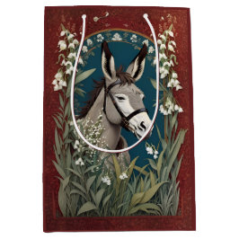 Eleganter Donkey und Lily The Valley Blume Mittlere Geschenktüte