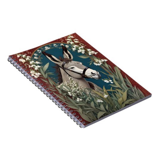 Eleganter Donkey und Lily The Valley Blume Notizblock (Rechte Seite)