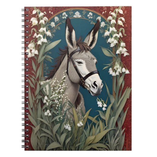 Eleganter Donkey und Lily The Valley Blume Notizblock (Vorderseite)