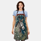 Eleganter Donkey und Lily The Valley Blume Schürze (Getragen)
