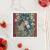 Eleganter Donkey und Lily The Valley Blume Serviette (Beispiel)