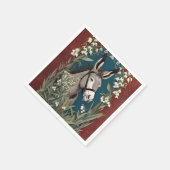 Eleganter Donkey und Lily The Valley Blume Serviette (Ecke)