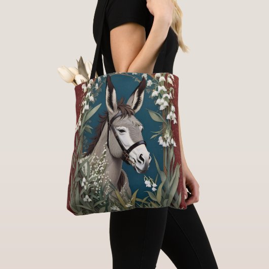 Eleganter Donkey und Lily The Valley Blume Tasche (Von Nahem)