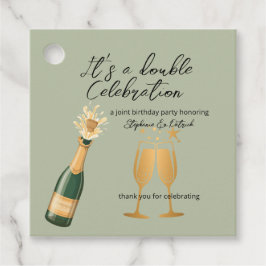 Eleganter Doppelfeier Grüner Geburtstag Geschenkanhänger