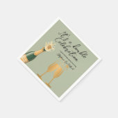 Eleganter Doppelfeier Grüner Geburtstag Serviette (Ecke)