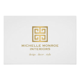 Eleganter Download des griechischen Key Gold/White Poster