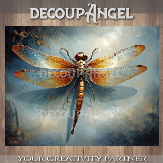 Eleganter Dragonfly auf dem strahlenden blauen Hin Seidenpapier