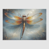 Eleganter Dragonfly auf dem strahlenden blauen Hin Seidenpapier (Vorderseite)