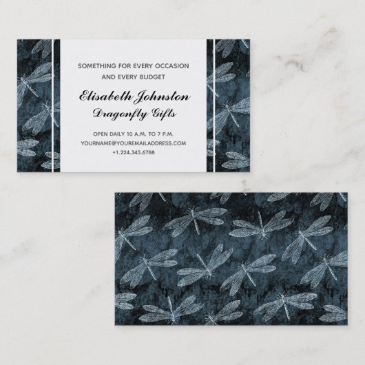 Eleganter Dragonfly Gift Shop oder Boutique Visitenkarte (Vorne/Hinten)