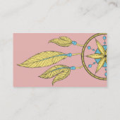 Eleganter Dream Catcher Feathers Yoga Instructor Visitenkarte (Rückseite)