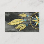 Eleganter Dream Catcher Feathers Yoga Instructor Visitenkarte (Rückseite)