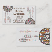 Eleganter Dream Catcher Feathers Yoga Instructor Visitenkarte (Vorne/Hinten)