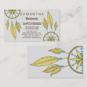 Eleganter Dream Catcher Feathers Yoga Instructor Visitenkarte (Vorne/Hinten)