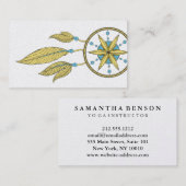 Eleganter Dream Catcher Feathers Yoga Instructor Visitenkarte (Vorne/Hinten)