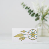 Eleganter Dream Catcher Feathers Yoga Instructor Visitenkarte (Stehend Vorderseite)