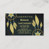 Eleganter Dream Catcher Feathers Yoga Instructor Visitenkarte (Vorderseite)