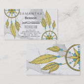 Eleganter Dream Catcher Feathers Yoga Instructor Visitenkarte (Vorne/Hinten)