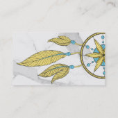 Eleganter Dream Catcher Feathers Yoga Instructor Visitenkarte (Rückseite)