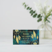 Eleganter Dream Catcher Feathers Yoga Instructor Visitenkarte (Stehend Vorderseite)