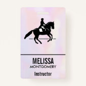 Eleganter Dressurreiter auf einem Aquarellplatz Ausweis (Vorderseite)