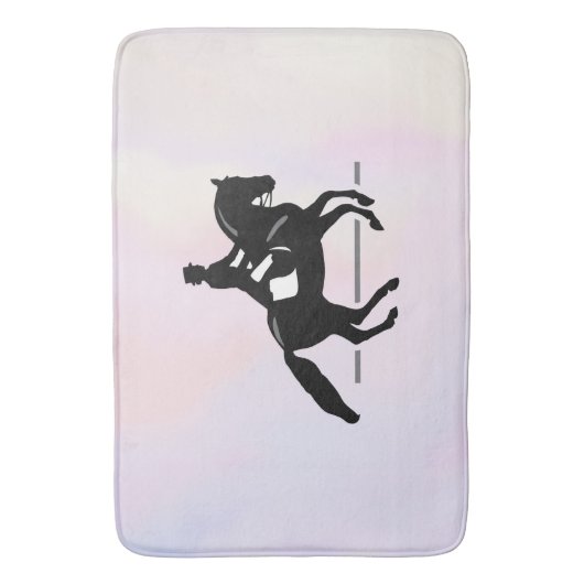 Eleganter Dressurreiter auf einem Aquarellplatz Badematte (Vorderseite Vertikal)