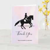 Eleganter Dressurreiter auf einem Aquarellplatz Karte (Gelbe Blume)