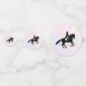 Eleganter Dressurreiter auf einem Aquarellplatz Konfetti (Rückseiten)