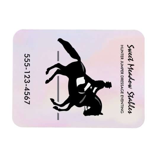 Eleganter Dressurreiter auf einem Aquarellplatz Magnet (Horizontal)