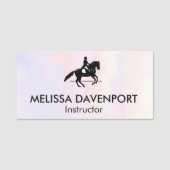 Eleganter Dressurreiter auf einem Aquarellplatz Namensschild (Vorderseite)