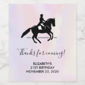 Eleganter Dressurreiter auf einem Aquarellplatz Weinetikett (Einzelnes Label)