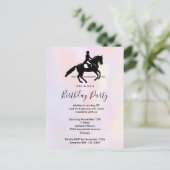 Eleganter Dressurreiter auf Wasserfarbe Geburtstag Einladungspostkarte (Stehend Vorderseite)