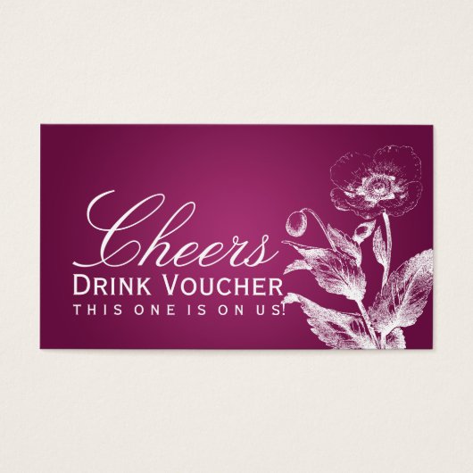 Eleganter Drink Voucher Poppy Pink Berry (Vorderseite)
