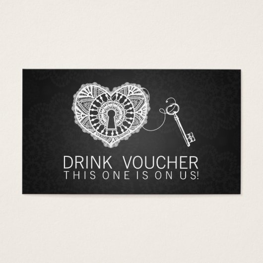 Eleganter Drink Voucher Schlüssel zu meinem Herzen (Vorderseite)