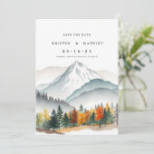 Eleganter druckbarer Berg Save The Date (Stehend Vorderseite)