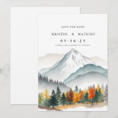 Eleganter druckbarer Berg Save The Date (Vorne/Hinten)
