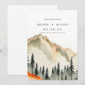 Eleganter druckbarer Berg Save The Date (Vorne/Hinten)