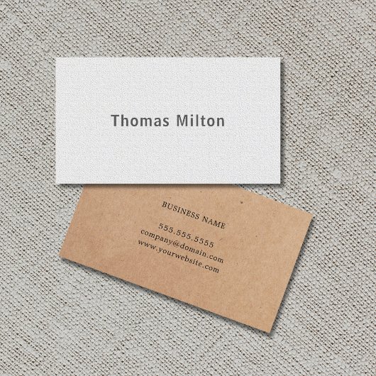 Eleganter DRUCKKraft Texture White Consultant Visitenkarte