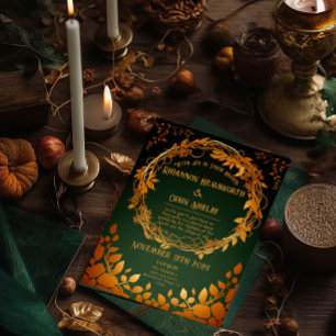 Eleganter Druid Hill Herbstthemen  Folieneinladung