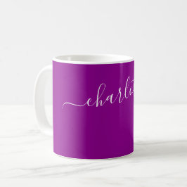Eleganter Dunkel-Magenta-Farbname Personalisiert Kaffeetasse