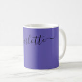 Eleganter Dunkel-Periwinkle-Farbname Personalisier Kaffeetasse (VorderseiteRechts)