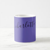 Eleganter Dunkel-Periwinkle-Farbname Personalisier Kaffeetasse (Mittel)