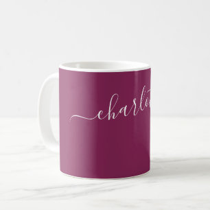 Eleganter Dunkel-Rasberry-Farbenname Personalisier Kaffeetasse
