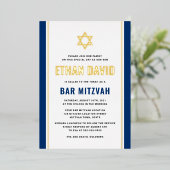 Eleganter dunkelblauer Bar mitzvah Star von David Folieneinladung (Stehend vorne)