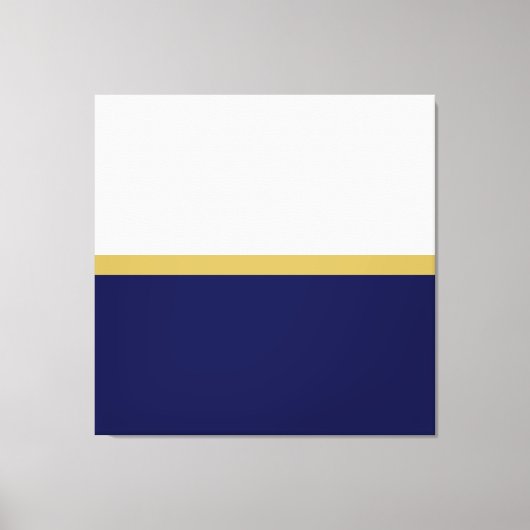 Eleganter, dunkelblauer Farbblock mit weißer Bandf Leinwanddruck (Vorderseite)