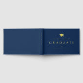 Eleganter dunkelblauer Graduiertenname Gästebuch (Voll)