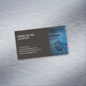 Eleganter dunkelblauer Leiterplatte-Foto-Berater Magnetische Visitenkarte (Beispiel)