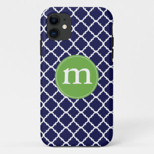 Eleganter dunkelblauer Marokkaner Quatrefoil Case-Mate iPhone Hülle