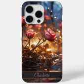 Eleganter Dunkelblütenrosa Rosenrosen-Individuelle Case-Mate iPhone Hülle (Rückseite)