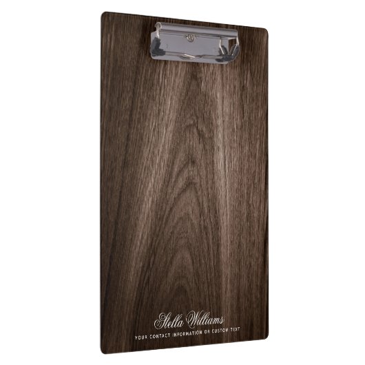Eleganter dunkelbrauner individuelle Name aus Eich Klemmbrett (Rechts)